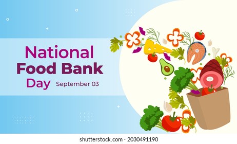 National Food Bank Day On September 03 Business Brochure Flyer Banner Design Horizontal Template Vector, Cover Presentation Abstract, Modern Publication Poster And Flag-banner.