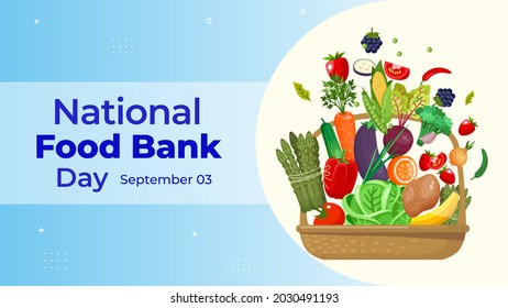 National Food Bank Day On September 03 Business Brochure Flyer Banner Design Horizontal Template Vector, Cover Presentation Abstract, Modern Publication Poster And Flag-banner.