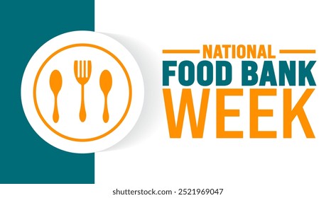National Food Bank Week background or banner design template is observed every year in October. Holiday concept. Template for card, poster, placard, template. eps 10