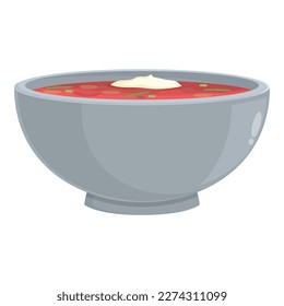 National food icon cartoon vector. Borsch dish. Recipe soup