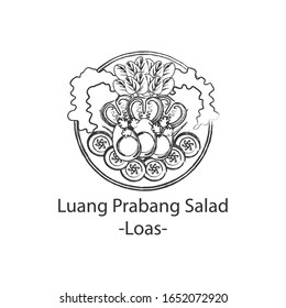 National food of Loas in outline design icon,vector illustration