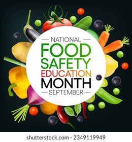 National Food safety education month observed each during September. Vector illustration