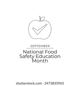 National Food Safety Education Month vector design template good for celebration usage. line art. continuous line.