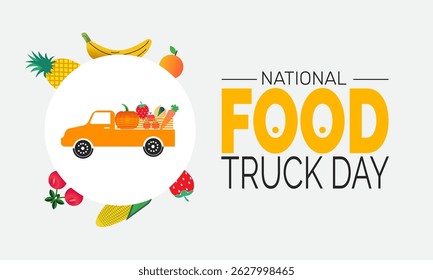 National Food Truck Day. delivery Concept, Food Truck Poster, Festival Banners, Cards, Social Media Post or Street Food Background Design Inspiration Vector Illustration