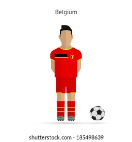 National football player. Belgium soccer team uniform. Vector illustration.