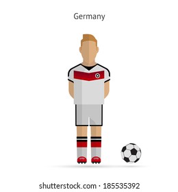 National football player. Germany soccer team uniform. Vector illustration.