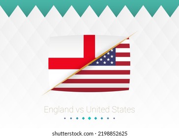 National football team England vs United States. Soccer 2022 match versus icon. Vector illustration.