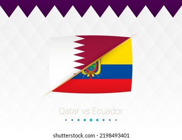 National football team Qatar vs Ecuador. Soccer 2022 match versus icon. Vector illustration.