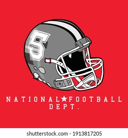 National Football typography tee shirt design graphic, artistic vector illustration, good looking creative art design