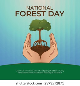 National Forest Day: Lush Vector Design for Environmental Celebrations. Create impactful visuals honoring nature's beauty and conservation efforts.