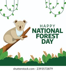 National Forest Day: Lush Vector Design for Environmental Celebrations. Create impactful visuals honoring nature's beauty and conservation efforts.