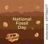 National Fossil Day vector design template good for celebration usage. National Fossil Day design. flat design. eps 10.