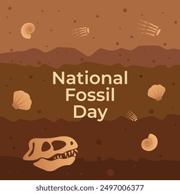 National Fossil Day vector design template good for celebration usage. National Fossil Day design. flat design. eps 10.