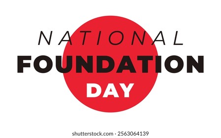 National Foundation Day In Japan banner is celebrated with cultural events. Prominent red circle flag symbolizes the nation's identity and strength, highlighting the importance of unity and heritage.