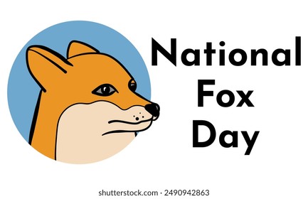 National Fox Day, Idea for a banner or poster on an animal theme vector illustration