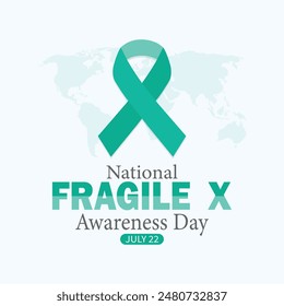 National Fragile X Awareness Day. July 22. Holiday concept. Template for background, banner, card, poster with text inscription. Vector illustration.