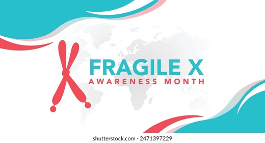 National fragile X awareness month wallpaper with shapes and typography, banner, card, poster, template. National fragile X awareness month, background
