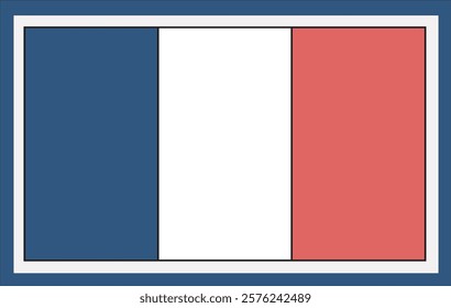 National France flag, official colors and proportion correctly. National France flag. Vector illustration. France flag vector icon, simple, flat design for web or mobile app.