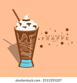 National Frappe Day was celebrated on the October 7th event drink banner. A drink made from chocolate mixed with milk or coffee and shaken in a shaker.