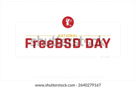 National FreeBSD Day design on white background, Typographic Design of National FreeBSD Day, Vector Design of National FreeBSD Day, National FreeBSD Day
