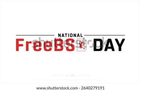 National FreeBSD Day design on white background, Typographic Design of National FreeBSD Day, Vector Design of National FreeBSD Day, National FreeBSD Day
