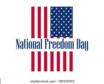 National freedom day, 1st of February. Flag usa. Celebration banner. Slavery Abolition. Vector illustration