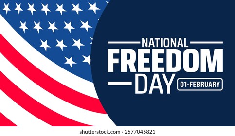 National Freedom Day background banner or poster design template. observed every year in February. Holiday concept. Use to any Template, card, poster, placard, template.