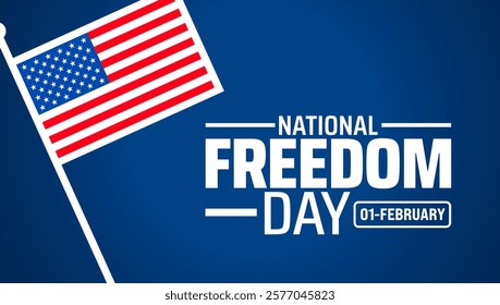 National Freedom Day background banner or poster design template. observed every year in February. Holiday concept. Use to any Template, card, poster, placard, template.