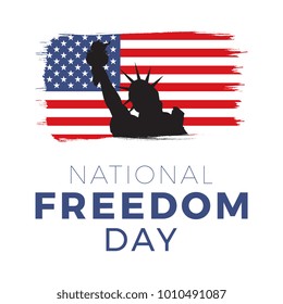 national freedom day banner layout design with text and national flag on white background