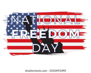 national freedom day banner layout design with text and national flag on white background