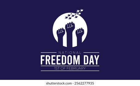 National Freedom Day creative concept design. Vector template for banner, greeting card, poster, prints, social media, flyer ,with background.