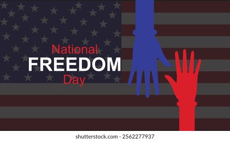 National Freedom Day creative concept design. Vector template for banner, greeting card, poster, prints, social media, flyer ,with background.