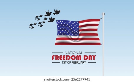 National Freedom Day creative concept design. Vector template for banner, greeting card, poster, prints, social media, flyer ,with background.