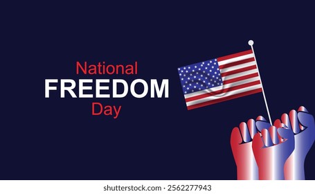 National Freedom Day creative concept design. Vector template for banner, greeting card, poster, prints, social media, flyer ,with background.