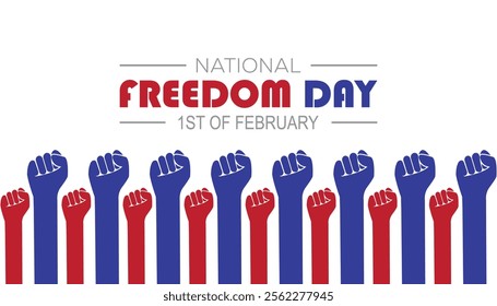 National Freedom Day creative concept design. Vector template for banner, greeting card, poster, prints, social media, flyer ,with background.