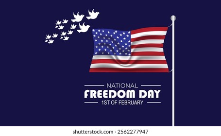 National Freedom Day creative concept design. Vector template for banner, greeting card, poster, prints, social media, flyer ,with background.