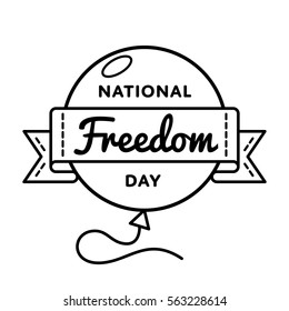National Freedom day emblem isolated vector illustration on white background. 1 february USA patriotic holiday event label, greeting card decoration graphic element