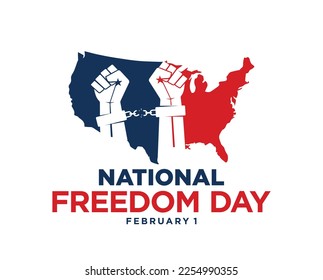 National Freedom Day. February 1. Holiday poster. Vector illustration. 