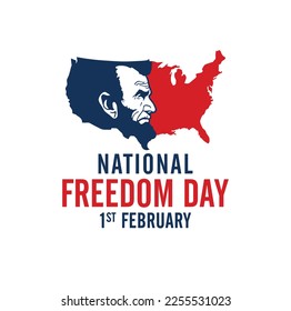 National Freedom Day. February 1. Holiday poster. 13th The Thirteenth Amendment Vector illustration. 