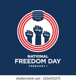 National Freedom Day. February 1. Vector Illustration.