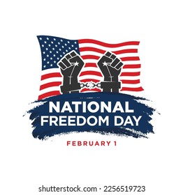 National Freedom Day. February 1. Vector Illustration.