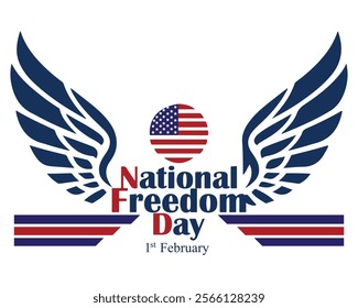 National Freedom Day. February 1. Holiday poster, banner, card, placard, background. Vector illustration.