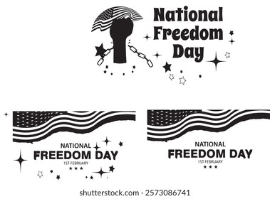 National Freedom Day. February 1. Holiday poster. Vector illustration.February 1, National Freedom Day. Abraham Lincoln. Holiday poster. Vector illustration.