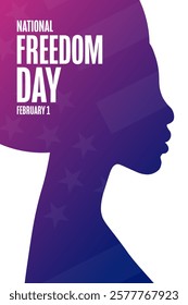 National Freedom Day. February 1. Holiday concept. Template for background, banner, card, poster with text. Vector EPS10 illustration