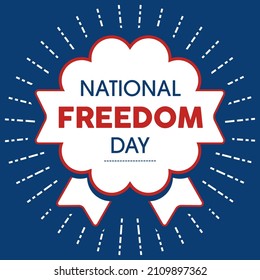 National Freedom Day illustration. Calligraphic lettering design. Vector label template. February 1.