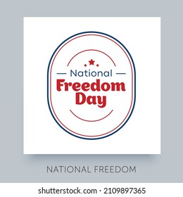 National Freedom Day illustration. Calligraphic lettering design. Vector label template. February 1.