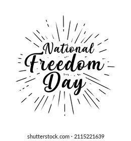 National Freedom Day label design template.