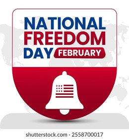 NATIONAL FREEDOM DAY social media post Vector Illustration on february