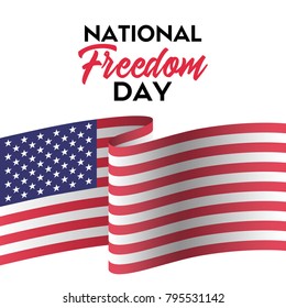 National freedom day. Vector greeting card with flag