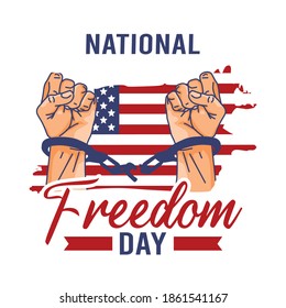 National Freedom Day Vector Illustration. Suitable for greeting card poster and banner	
